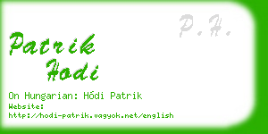 patrik hodi business card